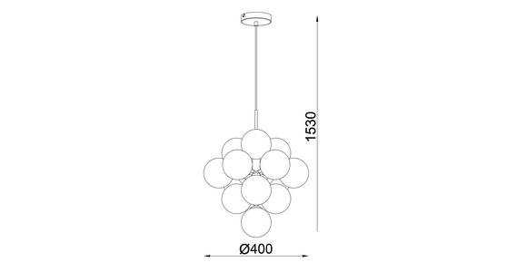 HÄNGELEUCHTE 40/153 cm  - Schwarz, Trend, Glas/Metall (40/153cm) - Novel