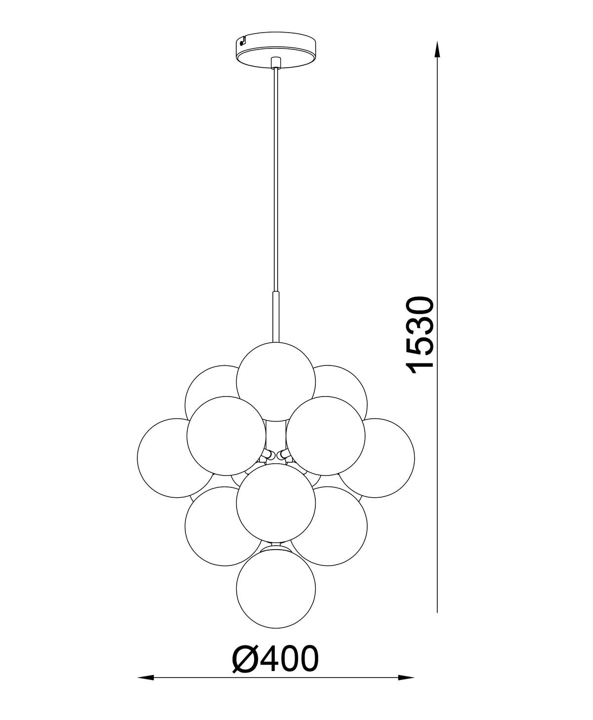 HÄNGELEUCHTE 40/153 cm  - Schwarz, Trend, Glas/Metall (40/153cm) - Novel
