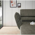 ECKSOFA in Flachgewebe Grün  176-217/259-307 cm  - Schwarz/Grün, Design, Textil/Metall (176-217/259-307cm) - Dieter Knoll