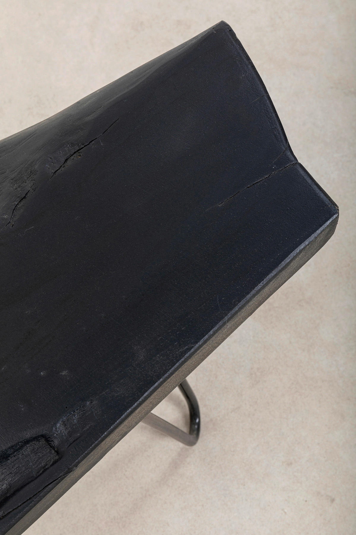 COUCHTISCH Teakholz massiv 100/40/40 cm Freiform Schwarz  - Schwarz, Design, Holz/Metall (100/40/40cm) - Kare-Design