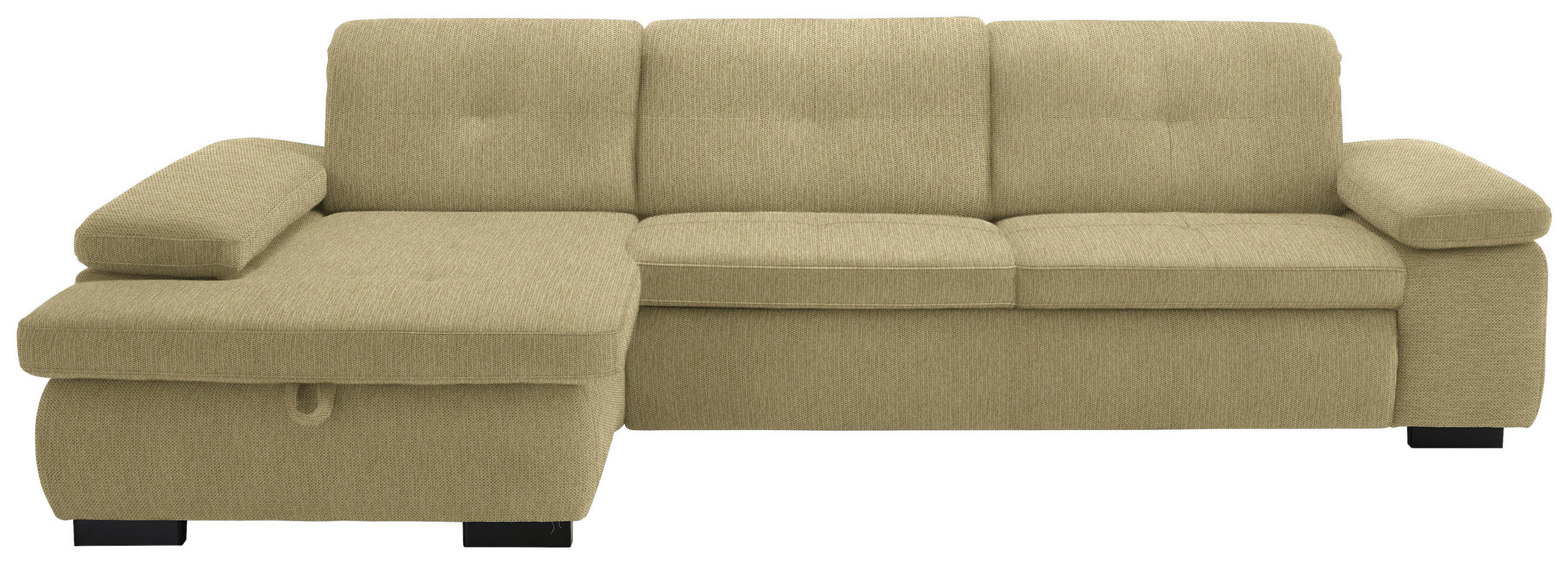 ECKSOFA in Flachgewebe Honig  - Schwarz/Honig, Design, Textil/Metall (174/297cm) - Beldomo Style