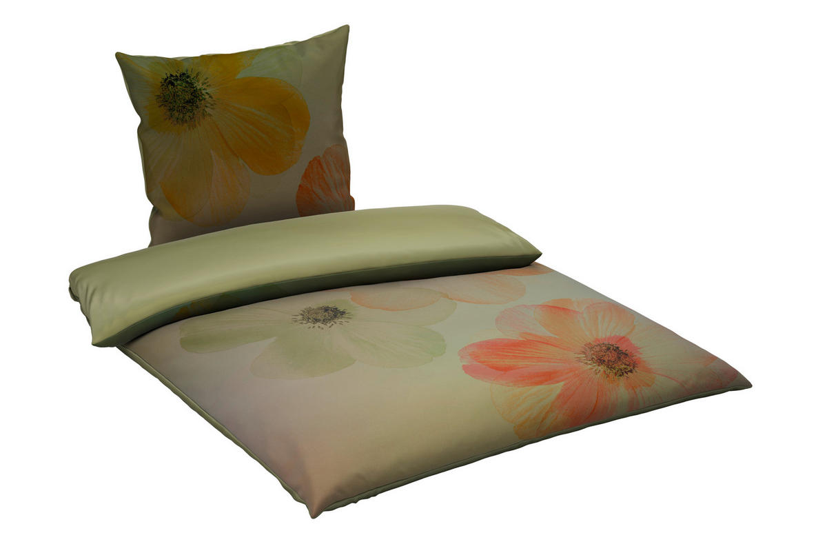 WENDEBETTWÄSCHE Satin 135/200 cm  - Grün, Textil (135/200cm) - Novel