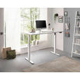 SCHREIBTISCH 137/68/71,5-120 cm Weiß elektrisch höhenverstellbar  - Weiß, MODERN, Holzwerkstoff/Metall (137/68/71,5-120cm) - Carryhome