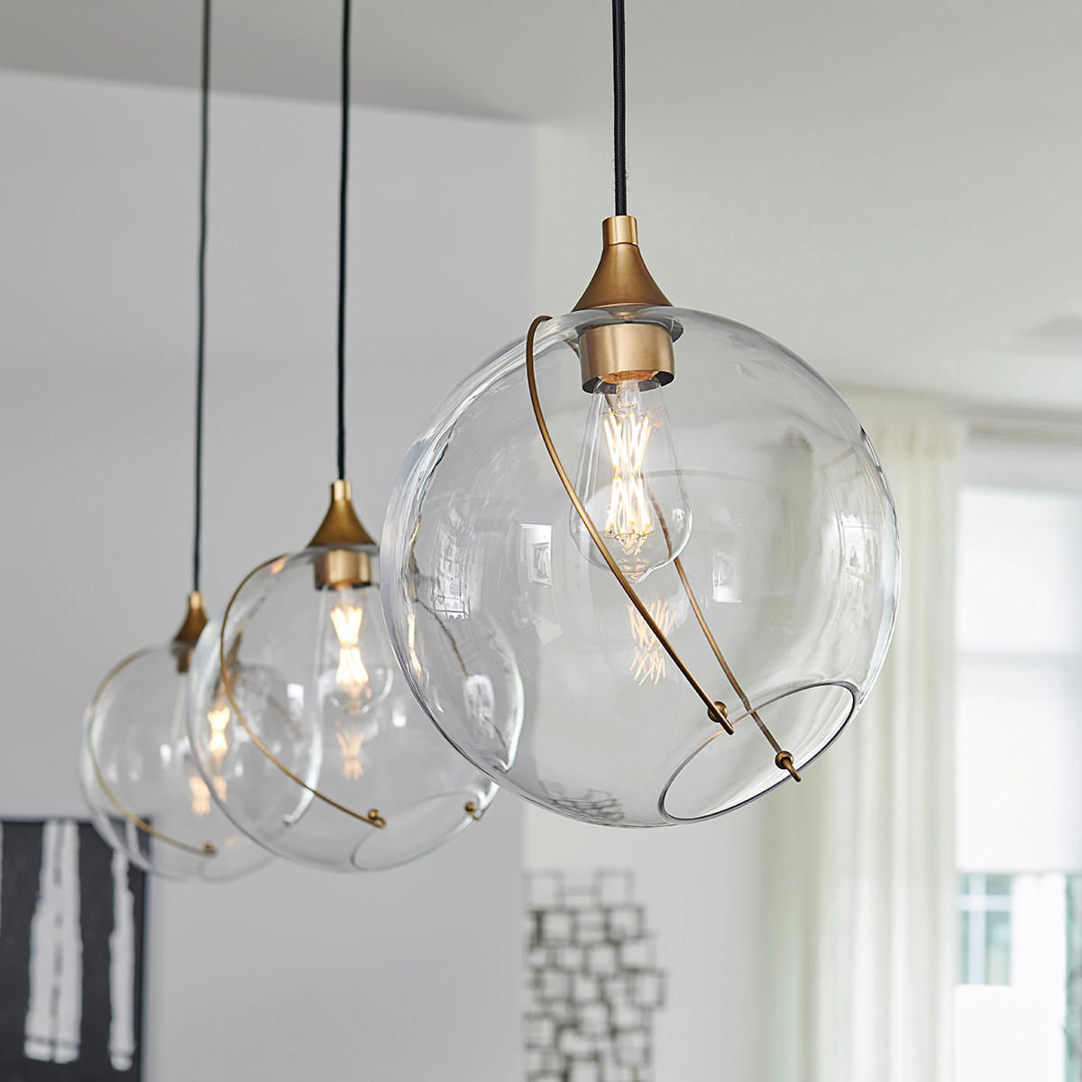 HÄNGELEUCHTE    - Messingfarben, Design, Glas/Metall (27.4/37cm) - Elstead Lighting