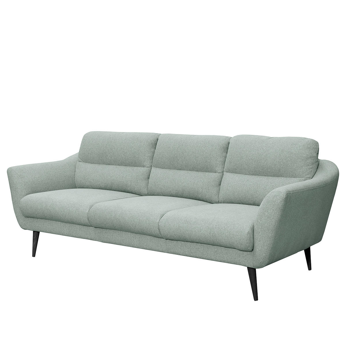 3-SITZER-SOFA Webstoff Hellblau  - Schwarz/Hellblau, Design, Holz/Textil (209/87/88cm) - Livetastic
