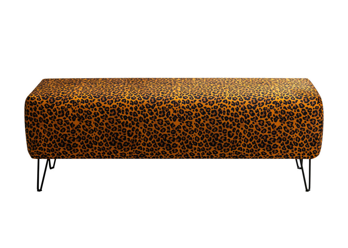 BETTBANK Webstoff Beigebraun  - Beigebraun/Schwarz, Design, Textil/Metall (142/47/48cm) - Esposa