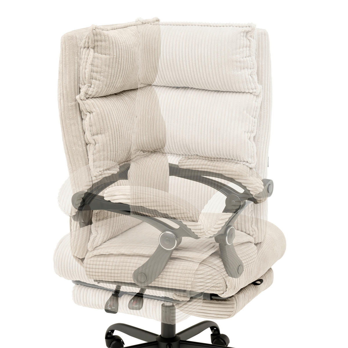 DREHSTUHL  in Cord Beige  - Beige/Schwarz, MODERN, Holz/Kunststoff (65/116/124/65cm) - MID.YOU