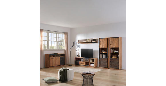 LOWBOARD in 160/60/40 cm - Dunkelgrau/Schwarz, Trend, Holz/Metall (160/60/40cm) - Landscape
