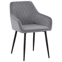ŽIDLE S PODRUČKAMI, železo, samet, šedá, černá - šedá/černá, Design, kov/textil (56/82,5/61,5cm) - Novel