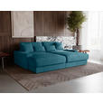 BIGSOFA in Cord Petrol  - Petrol/Schwarz, MODERN, Kunststoff/Textil (230/85/190cm) - Carryhome