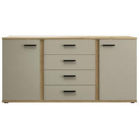 KOMODA, kašmir, hrast artisan  - črna/kašmir, Moderno, umetna masa/leseni material (170/84/40cm) - Carryhome