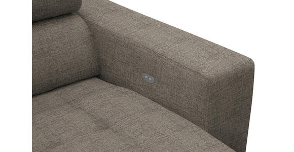 ECKSOFA  in Chenille Hellbraun  207/301 cm  - Chromfarben/Hellbraun, Design, Textil (207/301cm) - Xora