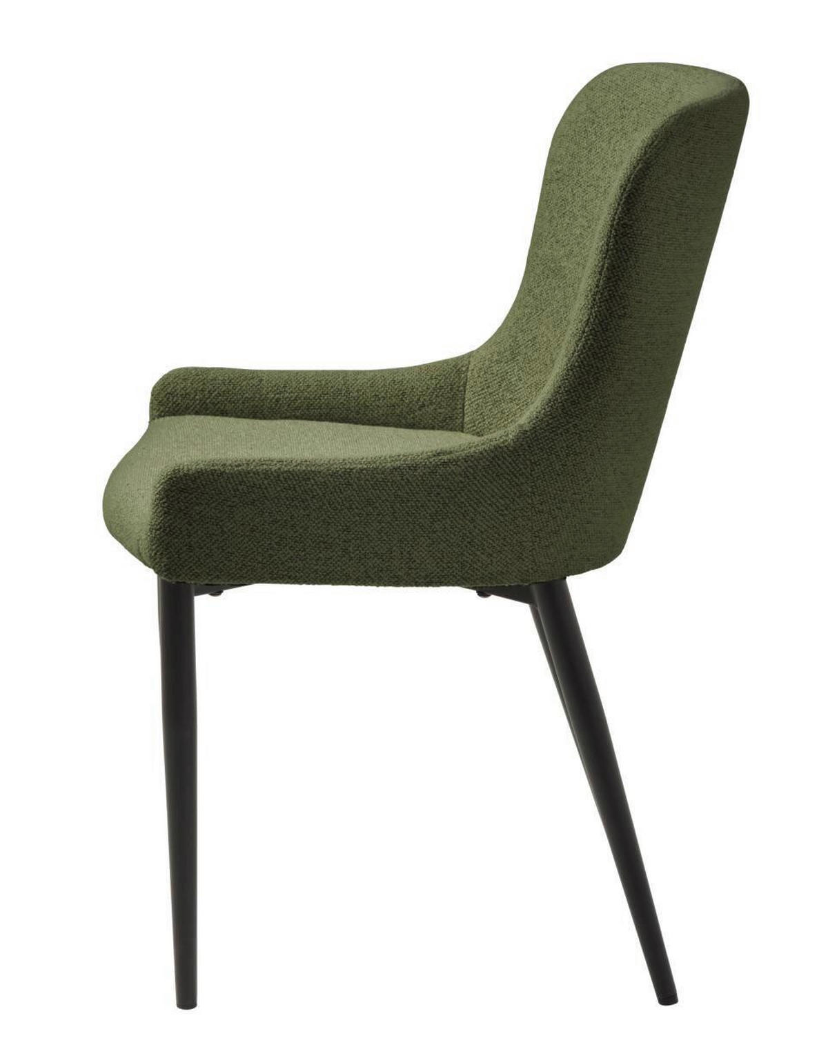 STOL 2 styck bouclé  - grön/svart, Modern, metall/textil (52/82/60cm) - Livetastic