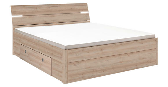 BETT 180/200 cm in Buchefarben - Buchefarben/Schwarz, KONVENTIONELL, Holzwerkstoff/Kunststoff (180/200cm) - Carryhome
