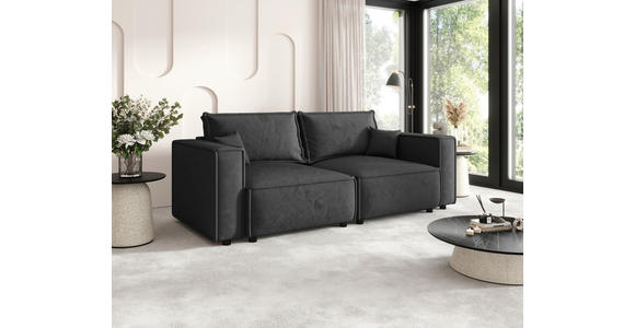 SOFA Webstoff Anthrazit  - Anthrazit/Schwarz, MODERN, Kunststoff/Textil (250/68/104cm) - Xora