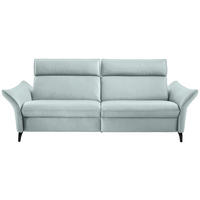 3-SITZER-SOFA in Echtleder Hellblau  - Anthrazit/Hellblau, Design, Leder/Metall (224/94/95cm) - Himolla