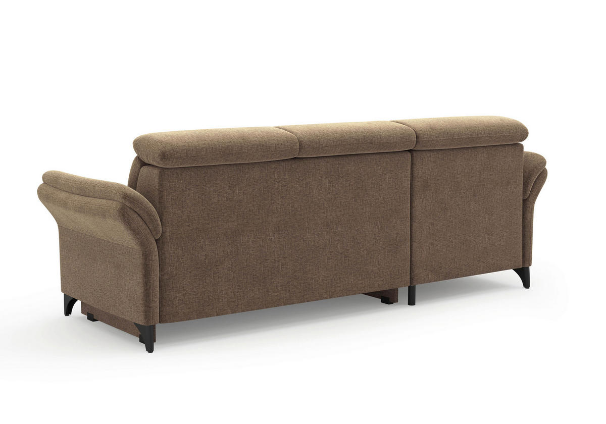 ECKSOFA Flachgewebe Hellbraun  - Hellbraun/Schwarz, Konventionell, Textil/Metall (166/253cm) - Sit & More