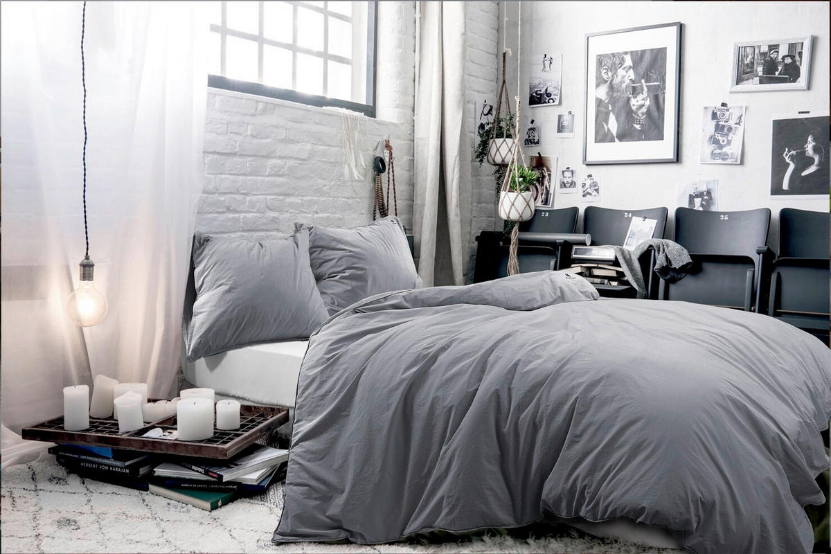 BETTWÄSCHE 2-teilig Perkal 135/200 cm  - Blau/Grau, Basics, Textil (135/200cm) - Kayoom