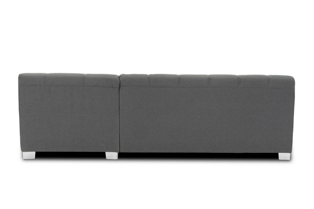 ECKSOFA CAPRI Grau Struktur  - Chromfarben/Grau, KONVENTIONELL, Textil/Metall (239/152cm) - MID.YOU