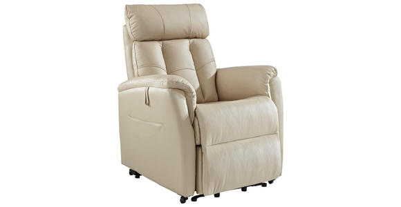 FERNSEHSESSEL in Metall, Kunststoff, Textil, Leder Beige - Beige/Schwarz, KONVENTIONELL, Leder/Kunststoff (82/107/94cm) - Cantus