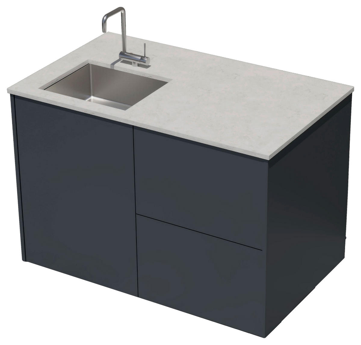 OUTDOORKÜCHE  - Sandfarben/Anthrazit, Basics, Keramik/Metall (134/92,5-98,5/63,3cm) - Dieter Knoll