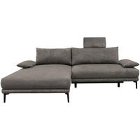 ECKSOFA Graubraun Webstoff  - Graubraun/Schwarz, Design, Textil/Metall (192/260cm) - MID.YOU