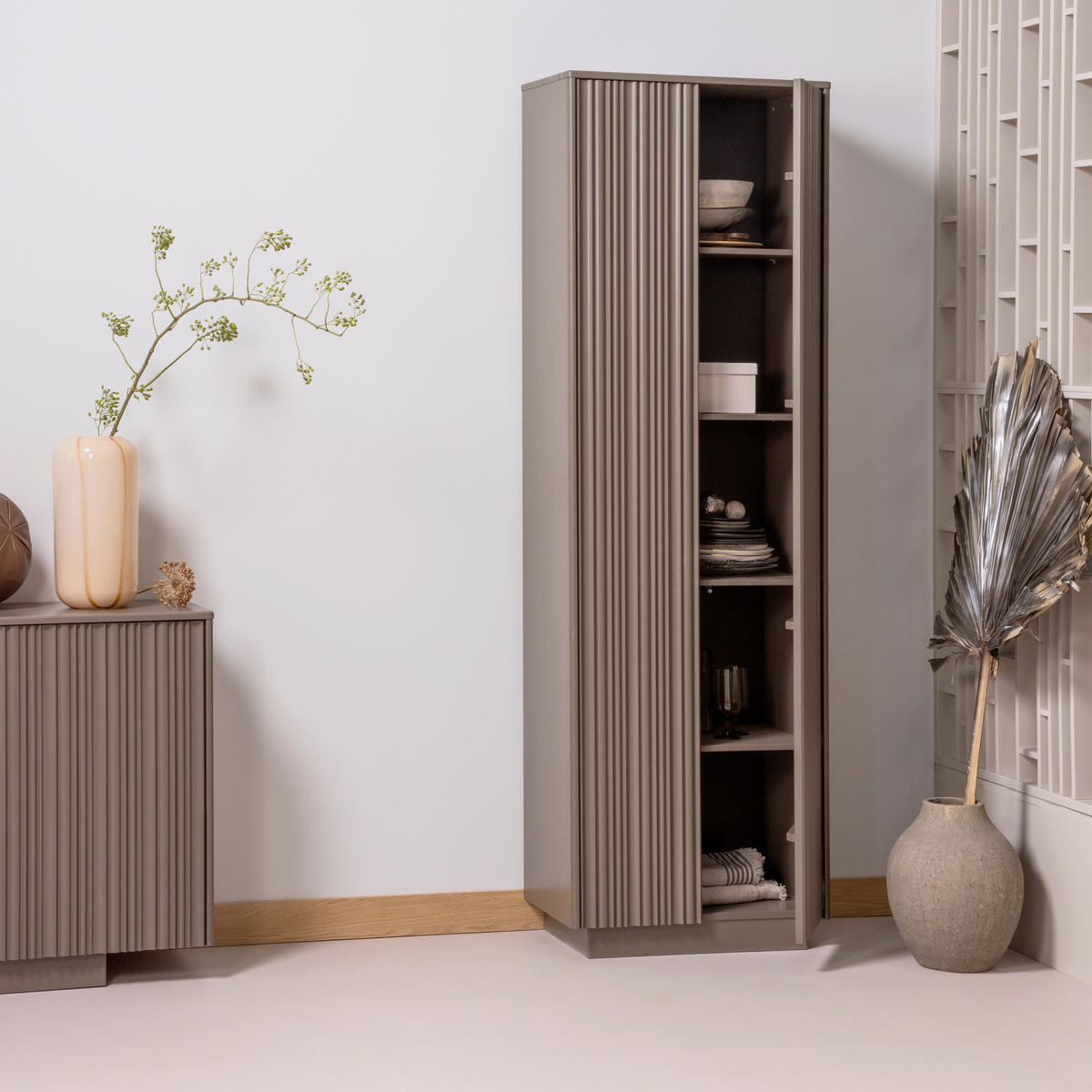 GARDEROBENSCHRANK Nova  in 67/215/40 cm  - Dunkelbraun, Design, Holz (67/215/40cm) - Livetastic