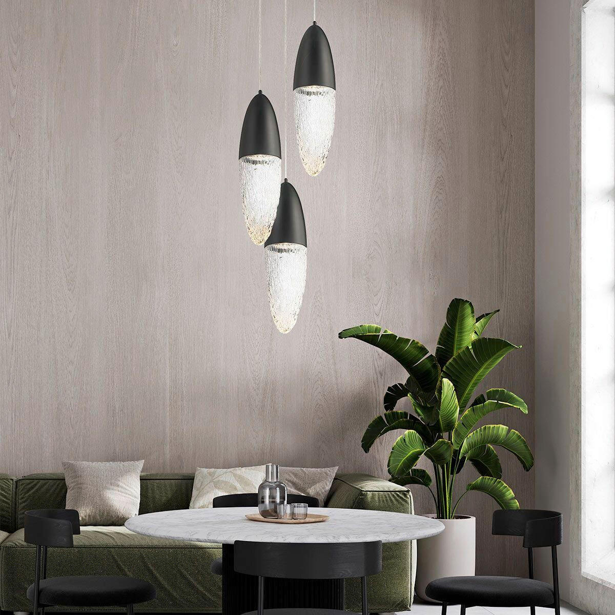 PENDELLEUCHTE    - Schwarz, Konventionell, Glas/Metall (61,5/16,5/70cm) - Elstead Lighting