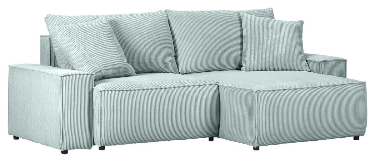 HÖRNSOFFA i manchester mintgrön  - mintgrön/svart, Klassisk, textil/plast (250/153cm) - MID.YOU