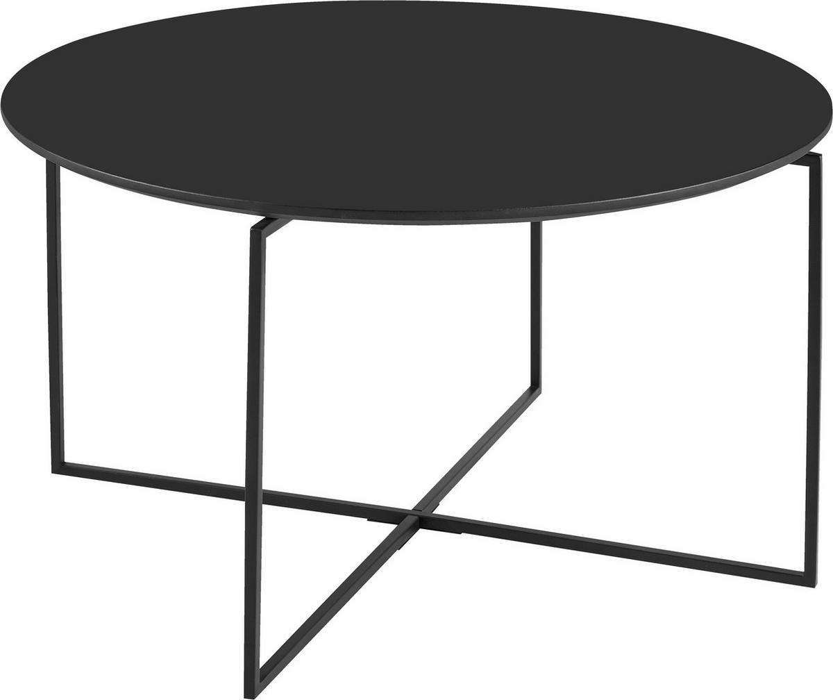 COUCHTISCHSET Eiche furniert 80/60/80/60/43/39 cm rund Schwarz, Eichefarben  - Eichefarben/Schwarz, Design, Holz/Holzwerkstoff (80/60/80/60/43/39cm) - Carryhome