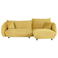 HÖRNSOFFA i plysch gul  - svart/gul, Klassisk, textil/plast (270/170cm) - MID.YOU