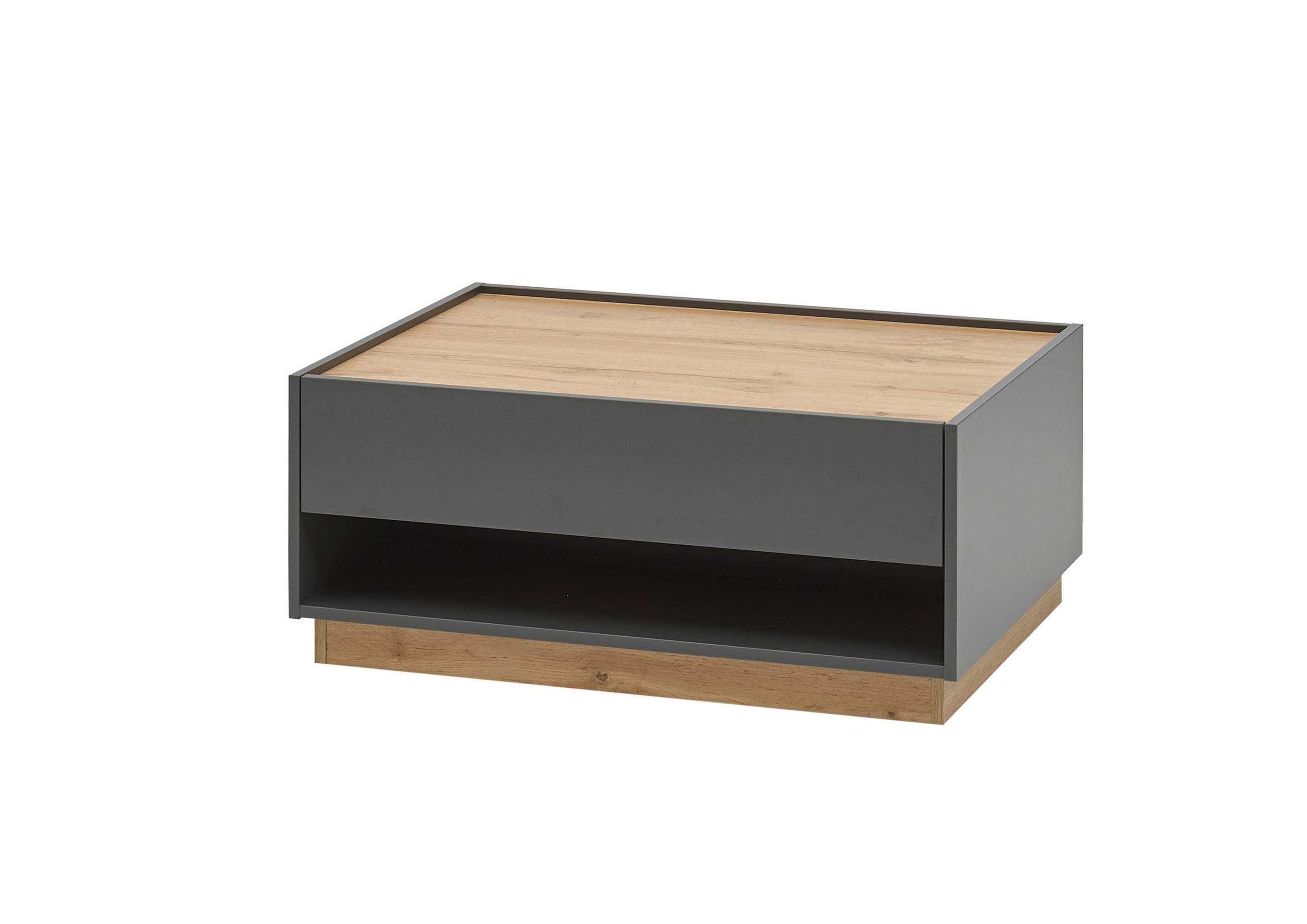 COUCHTISCH 90/60/38 cm rechteckig Anthrazit, Eiche Wotan  - Anthrazit/Eiche Wotan, Design, Holzwerkstoff (90/60/38cm) - Modante