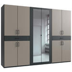 DREHTÜRENSCHRANK  in Graphitfarben, Sahara  - Schwarz/Graphitfarben, KONVENTIONELL, Glas/Holzwerkstoff (270/208/58cm) - Carryhome
