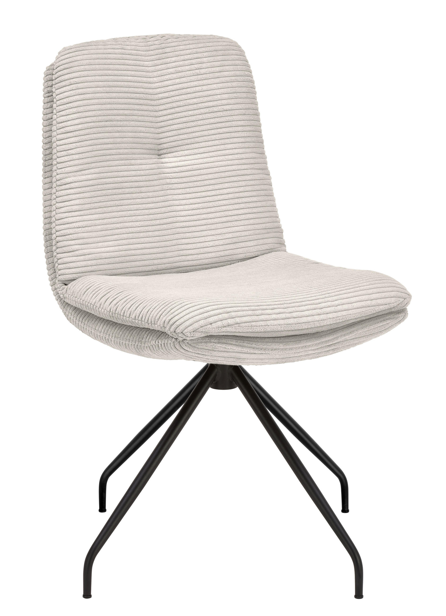 STUHL  in Cord Textil  - Schwarz/Grau, Design, Textil/Metall (49/90/68cm) - Lomoco