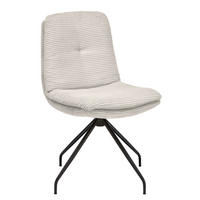 STUHL  in Cord Textil  - Schwarz/Grau, Design, Textil/Metall (49/90/68cm) - Lomoco