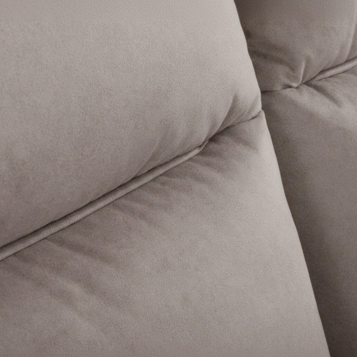 3-SITZER-SOFA  in Mikrofaser Taupe Skandinavisch, Modern  - Taupe/Buchefarben, Design, Holz/Textil (202cm) - Livetastic