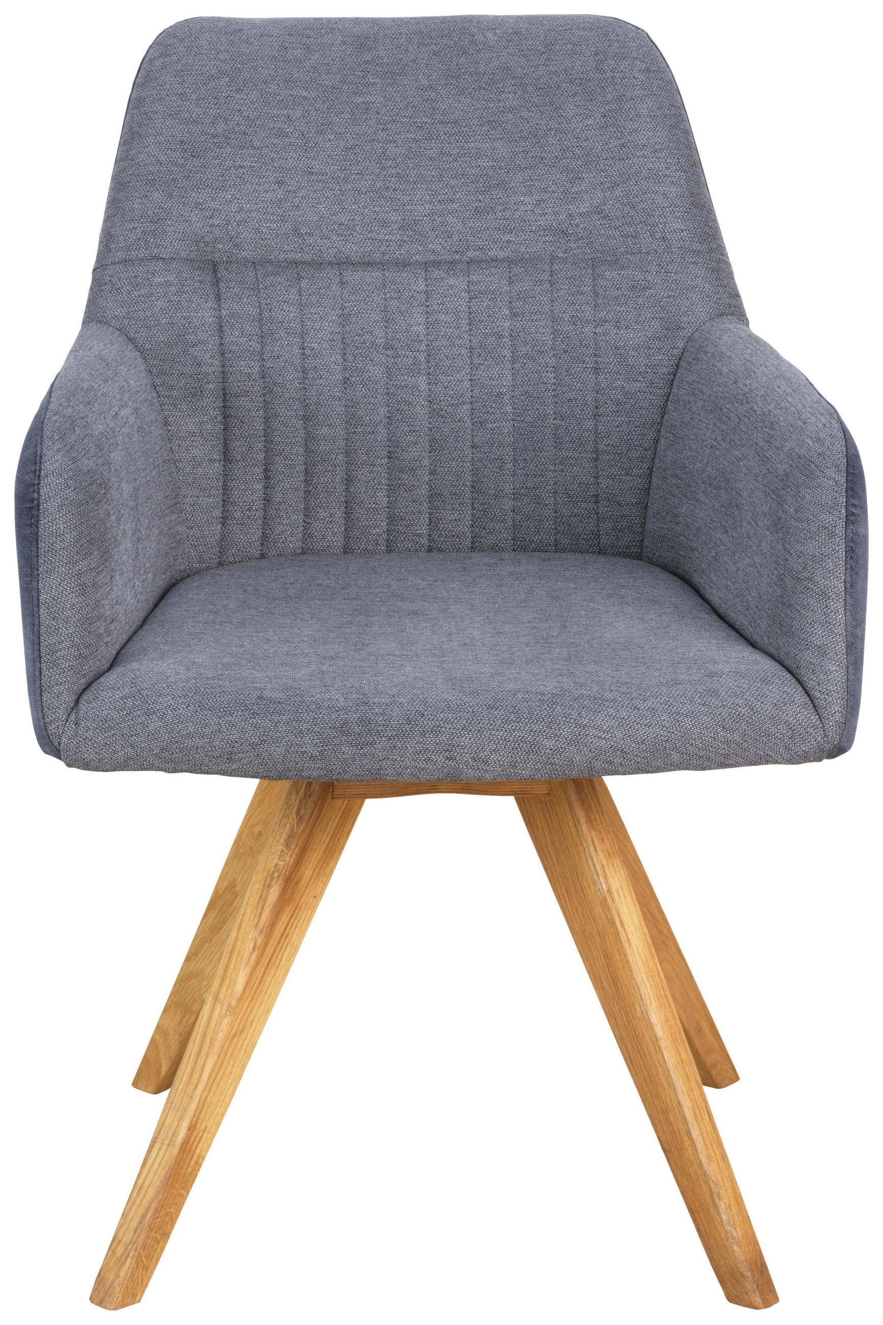 Thumbnail - Linea Natura Armlehnstuhl, Eiche, Dunkelgrau, Holz, Textil, Wildeiche, vollmassiv, eckig, 61x88x69 cm, inklusive Armlehn...