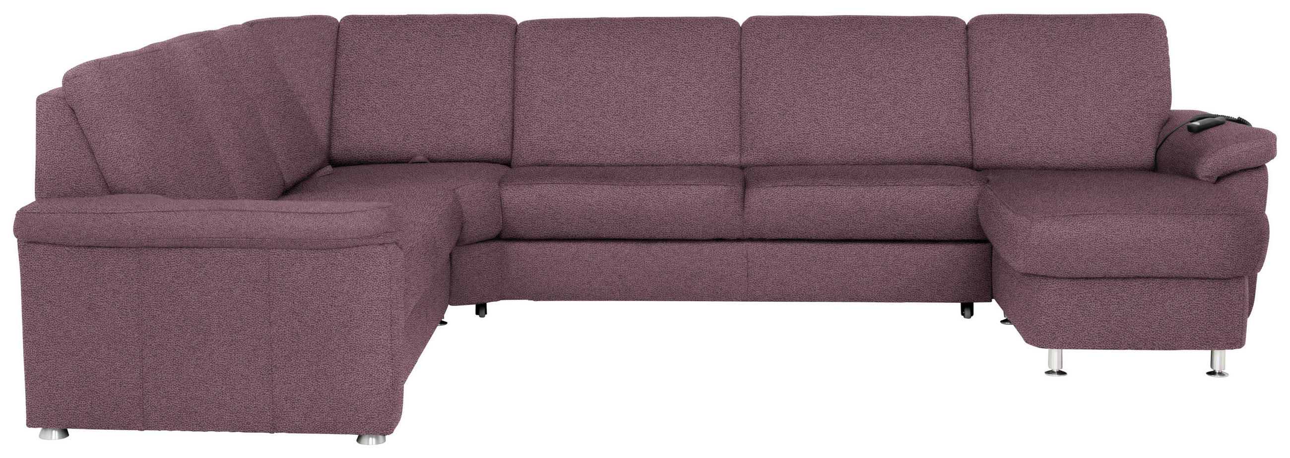WOHNLANDSCHAFT Violett Flachgewebe  - Chromfarben/Violett, KONVENTIONELL, Textil/Metall (240/330/163cm) - Beldomo System