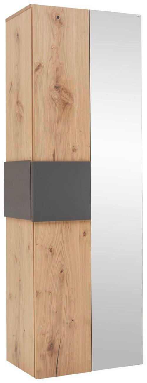 GARDEROBENSCHRANK in 65,2/194/43,5 cm - Eichefarben/Anthrazit, Natur, Holz/Metall (65,2/194/43,5cm) - Voglauer