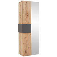 GARDEROBENSCHRANK  in 65,2/194/43,5 cm  - Eichefarben/Anthrazit, Natur, Glas/Holz (65,2/194/43,5cm) - Voglauer