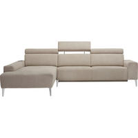 ECKSOFA in Chenille Naturfarben  205/288 cm  - Alufarben/Naturfarben, Design, Textil (205/288cm) - Sedda