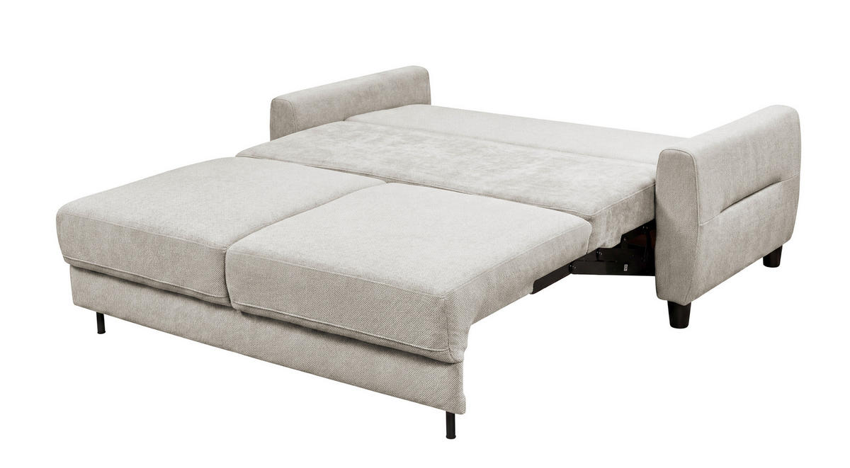 SCHLAFSOFA Webstoff Perlmutt  - Perlmutt/Schwarz, Modern, Holz/Textil (192/83/99cm) - MID.YOU