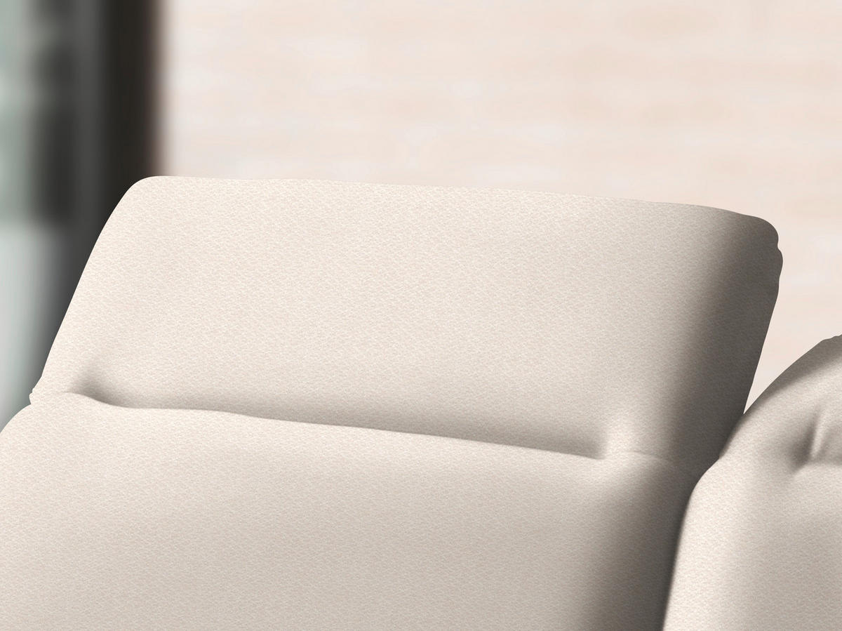 ECKSOFA in Chenille Weiss  - Weiss/Schwarz, Design, Textil/Metall (180/289cm) - Stylife