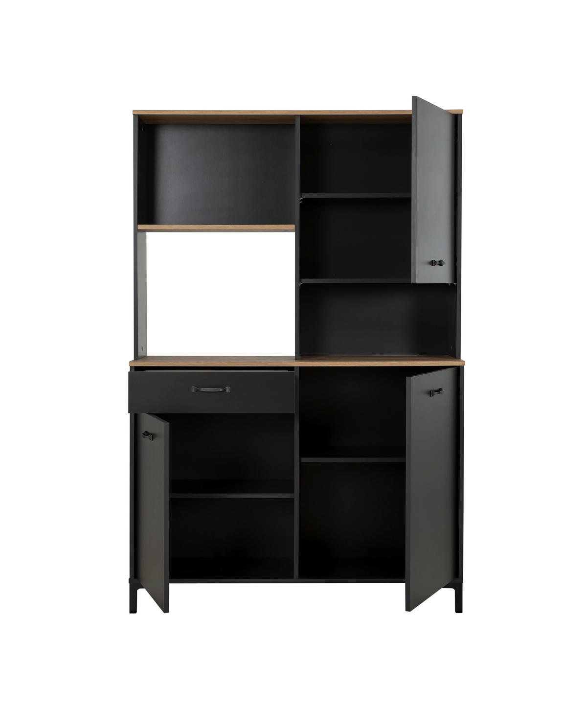 BUFFET 119/180/41 cm  in Schwarz  - Schwarz/Bronzefarben, Trend, Holzwerkstoff/Kunststoff (119/180/41cm) - MID.YOU