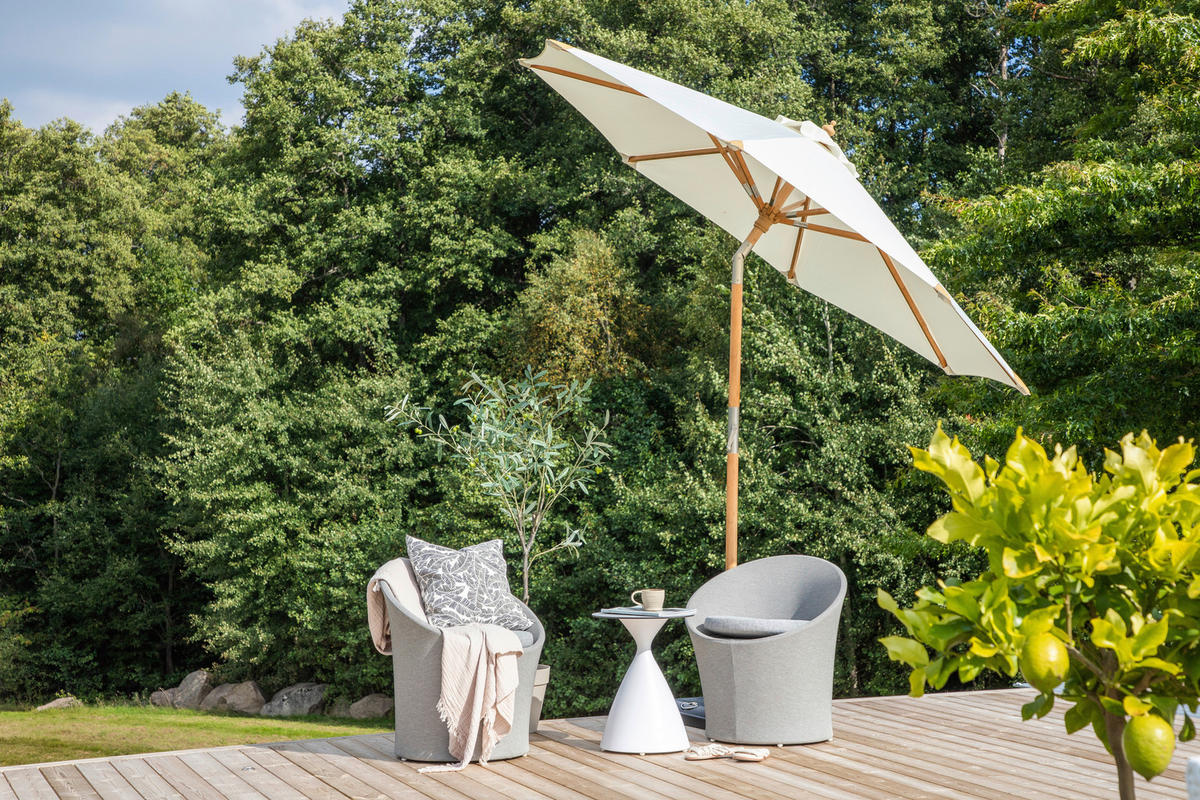 SONNENSCHIRM 270 cm  - Weiß, KONVENTIONELL (270/250cm) - Gardenson