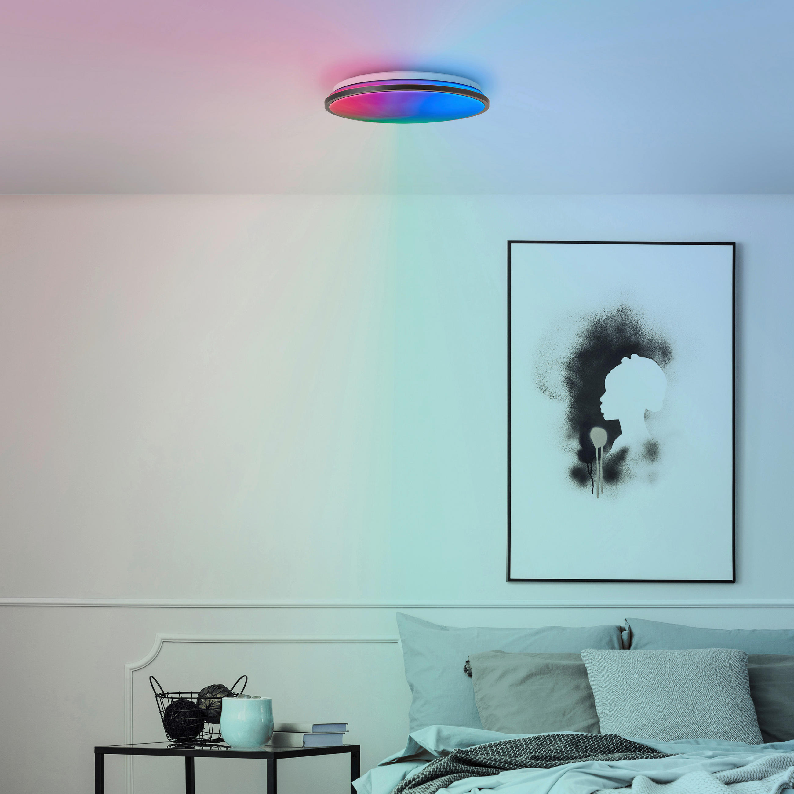 LED PLAFONJERA - crna, Osnovno, metal/plastika (39,5/7cm)