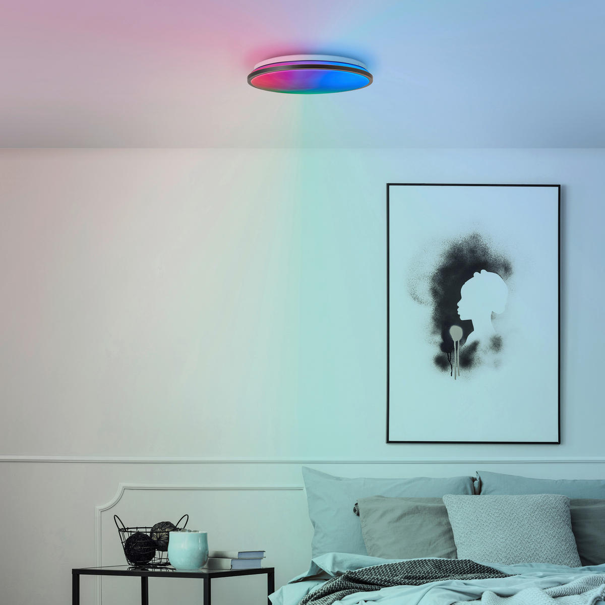 LED PLAFONJERA Heida  - crna, Osnovno, metal/plastika (39,5/7cm)