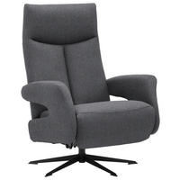 RELAXSESSEL in Textil Grau  - Schwarz/Grau, Design, Textil/Metall (74/105/82cm) - Welnova