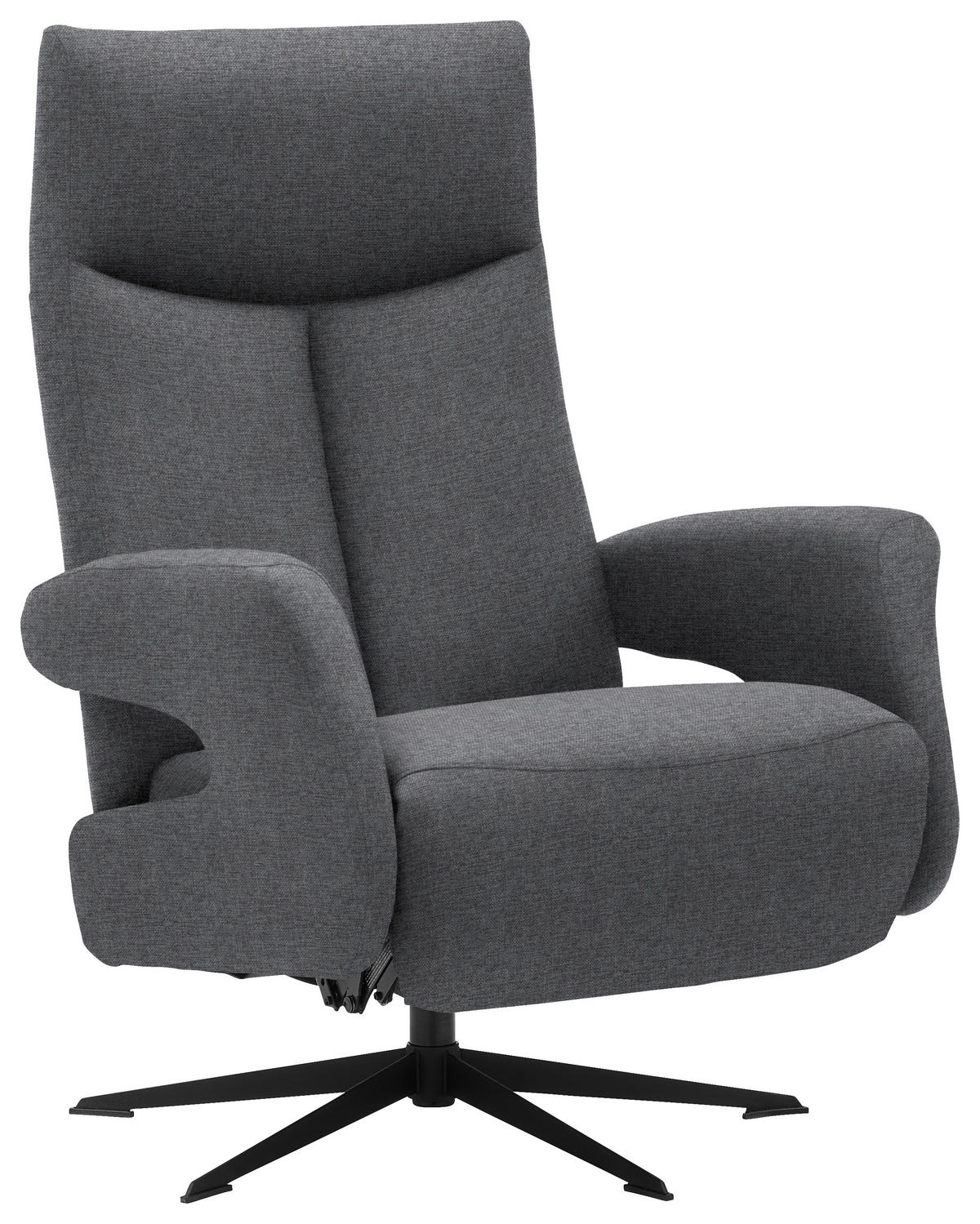 RELAXSESSEL in Textil Grau  - Schwarz/Grau, Design, Textil/Metall (74/105/82cm) - Welnova