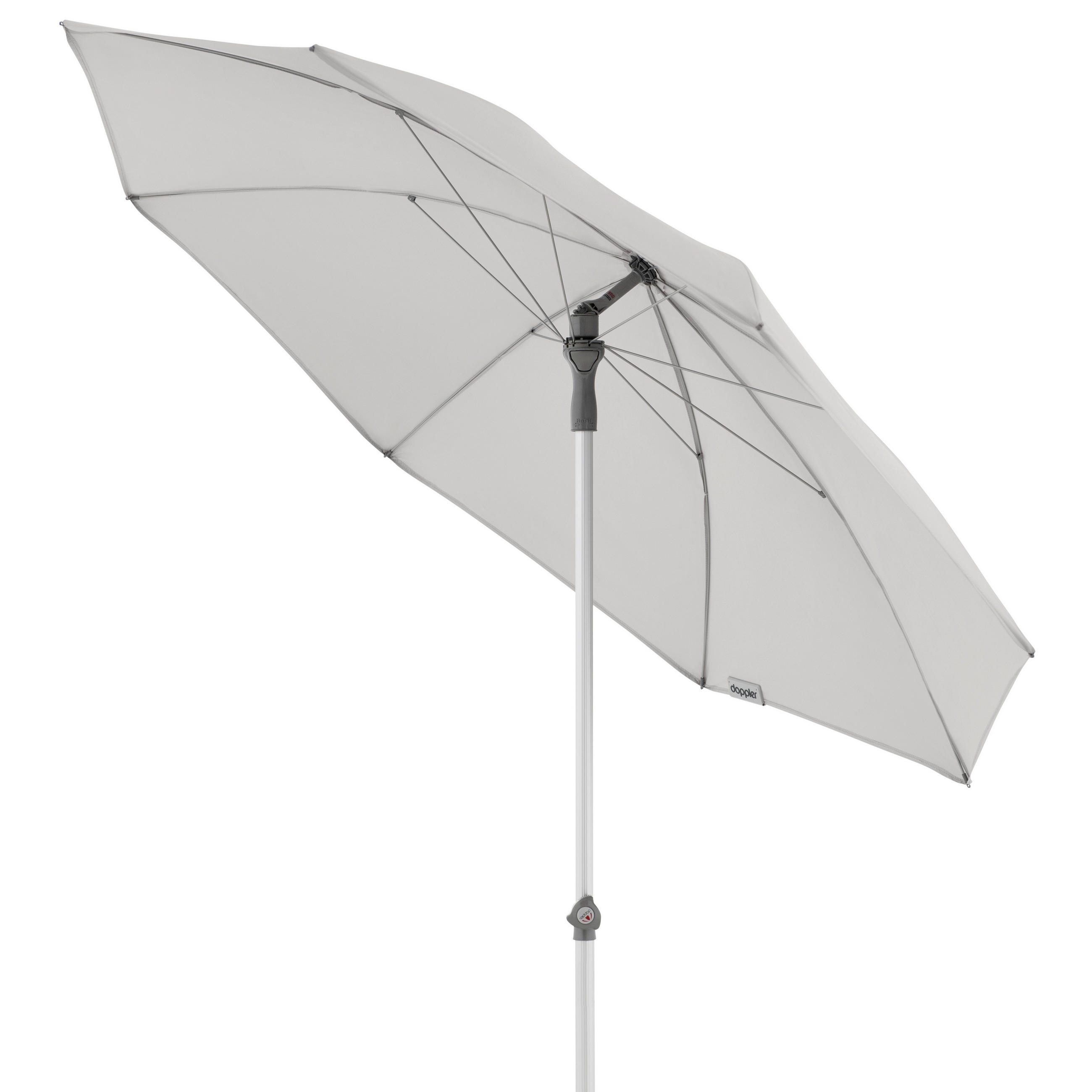 SONNENSCHIRM 200 cm Hellgrau  - Silberfarben/Hellgrau, KONVENTIONELL, Textil/Metall (200/200cm) - Doppler